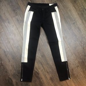 Rag & Bone Black Jeans with Stripes Pants Denim 25